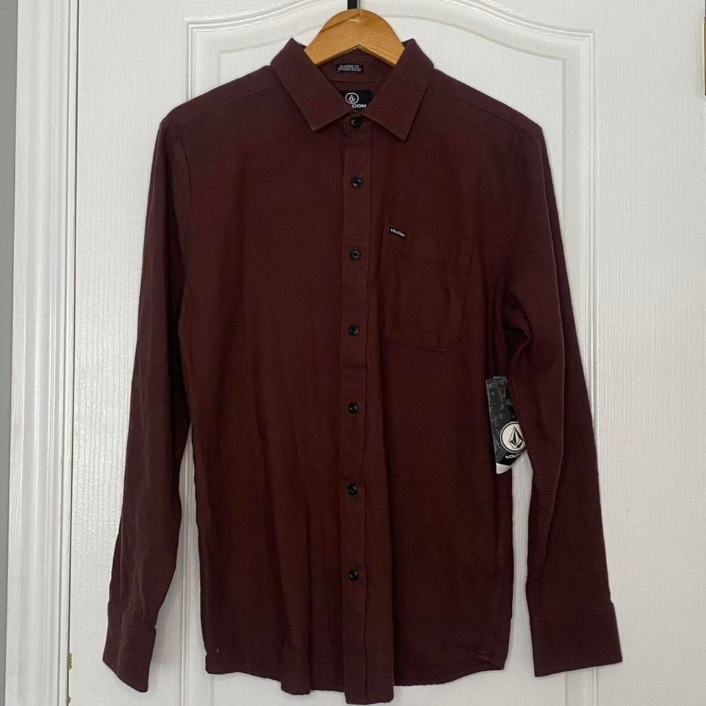Volcom Mens‎ Small Mahogany Classic Long Sleeve